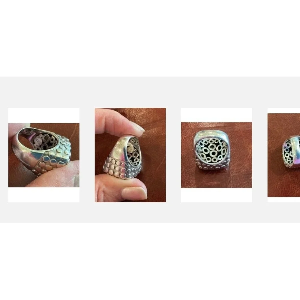 John Hardy Kali Pebble Dome Ring Sterling Silver925 Bubble Cocktail Ring Sz 6.75